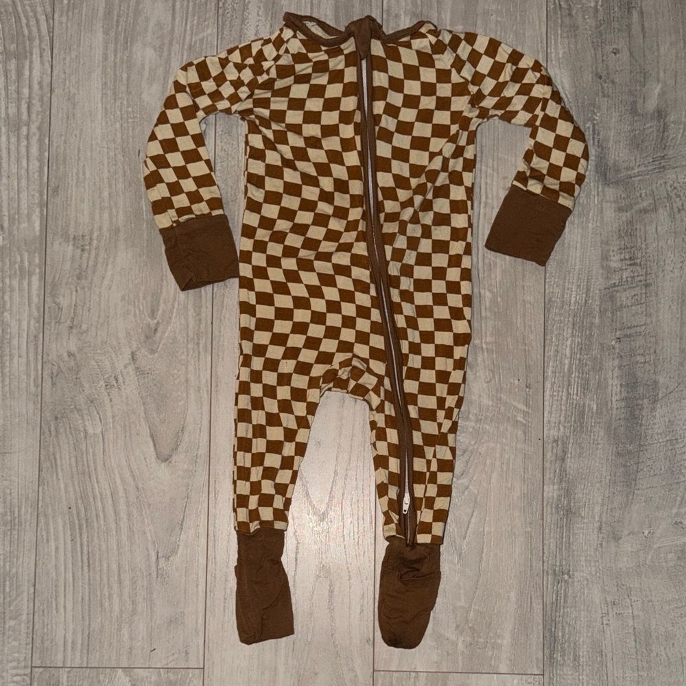 No-brand Brown and Cream Sleepsuits-babygrows